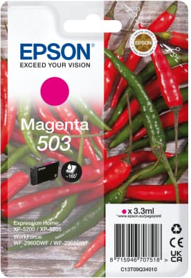 Epson 503 - 3.3 ml - magenta - original - blister com RF/alarme acústico - tinteiro - para Expression Home XP-5200, XP-5205, WorkForce WF-2960DWF, WF-2965DWF