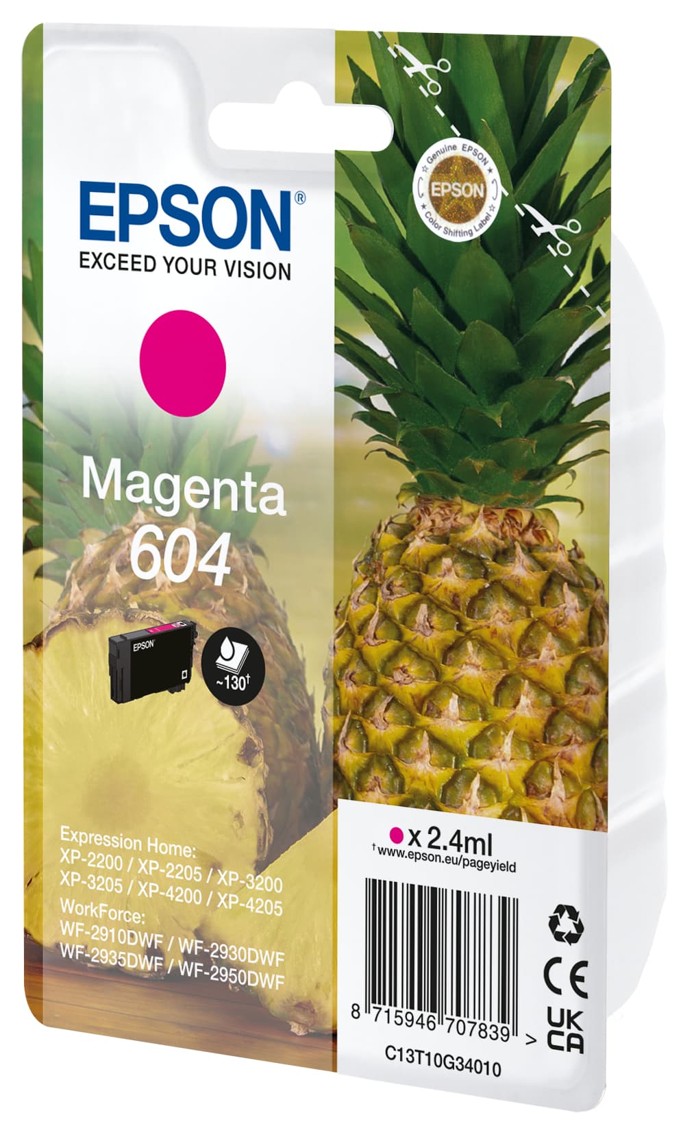 Epson 604 - 2.4 ml - magenta - original - blister com RF/alarme acústico - tinteiro - para Expression Home XP-2200, 2205, 3200, 3205, 4200, 4205, WorkForce WF-2910, 2930, 2935, 2950