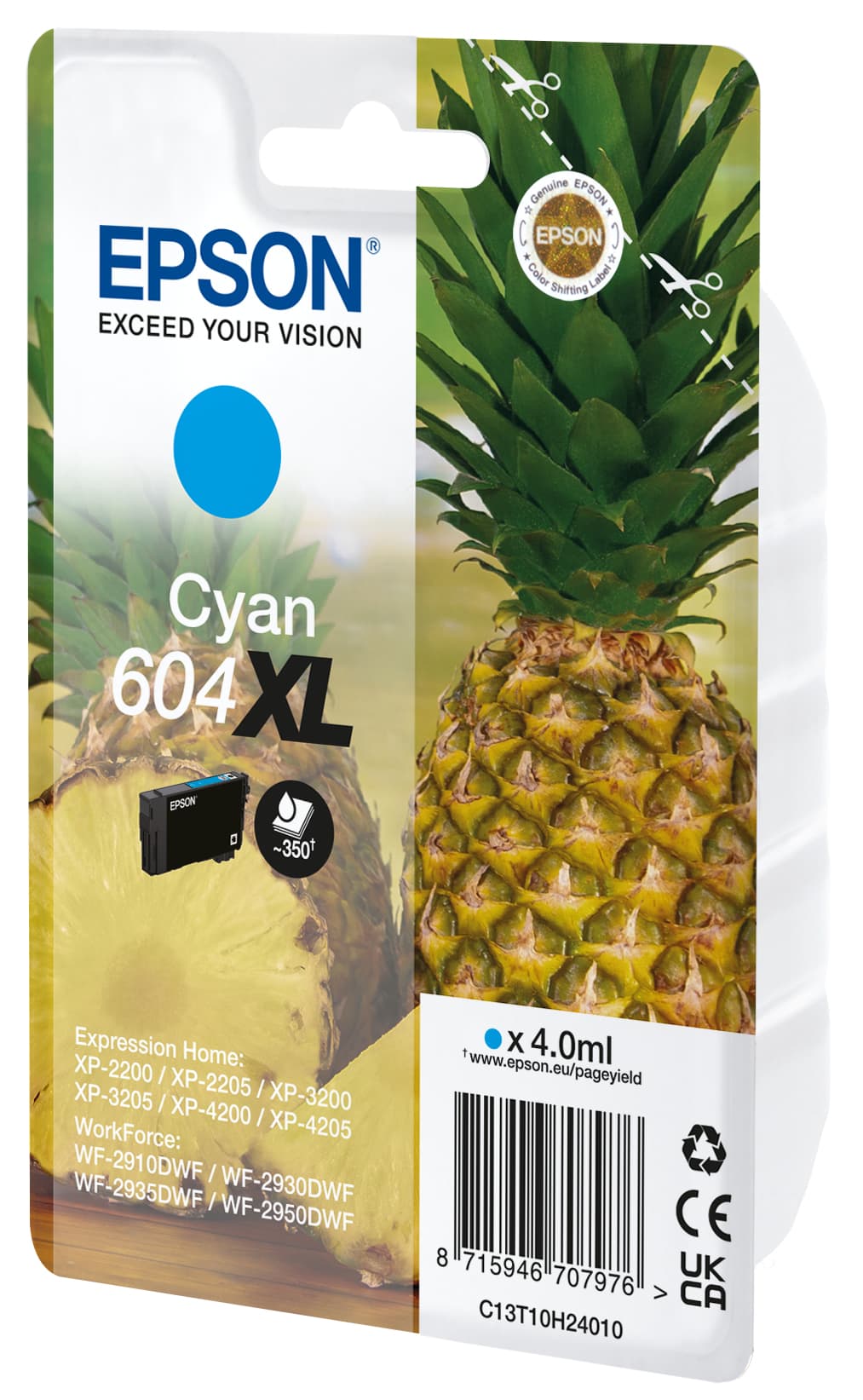 Epson 604XL - 4 ml - azul cyan - original - blister com RF/alarme acústico - tinteiro - para Expression Home XP-2200, 2205, 3200, 3205, 4200, 4205, WorkForce WF-2910, 2930, 2935, 2950