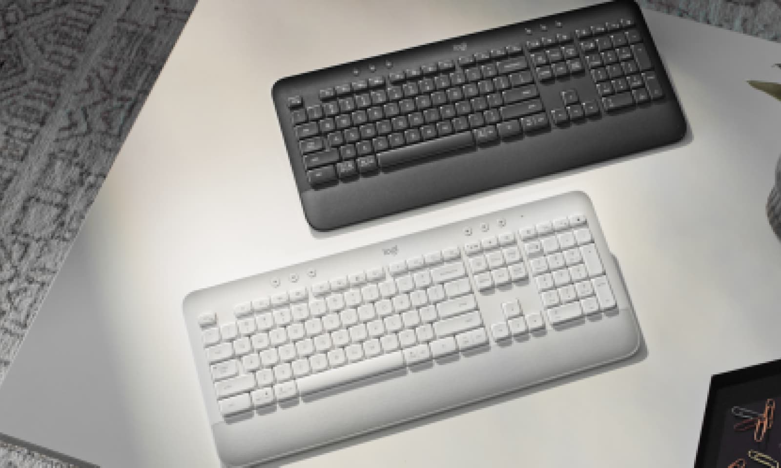 Logitech Signature K650 - Teclado - sem fios - Bluetooth 5.1 - QWERTY - Reino Unido - grafite - Layout Inglês
