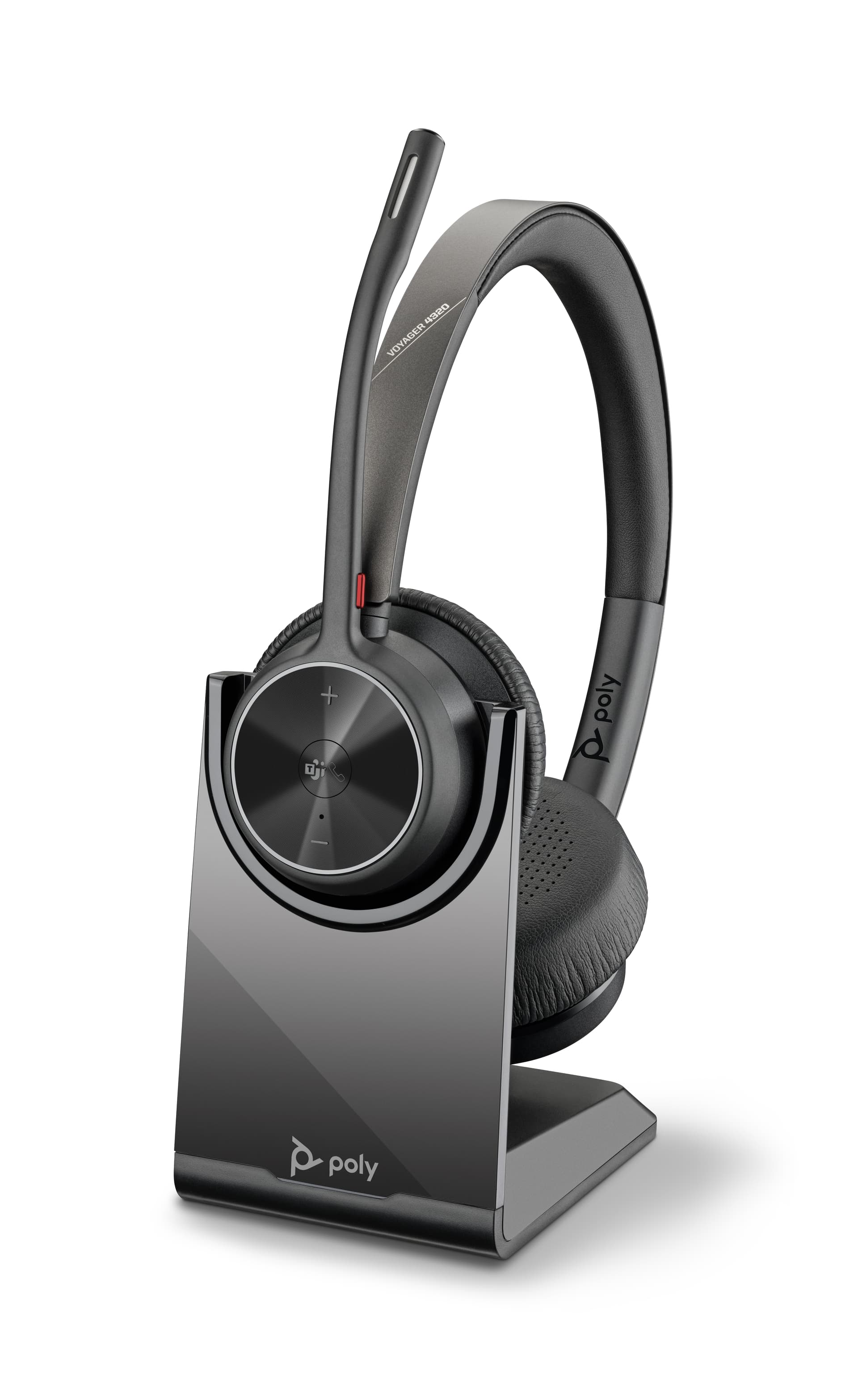 Poly Voyager 4320-M - Voyager 4300 UC series - auscultadores - no ouvido - bluetooth - sem fios, com cabo - USB-C - preto - Certificado para Microsoft Teams, Certificação Zoom - Replaces Poly SKU 218479-02