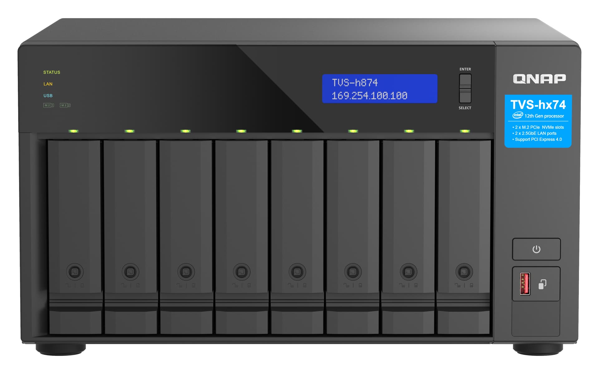 QNAP TVS-h874, Intel® Core™ i5, 32 GB, 0 TB, QuTS hero