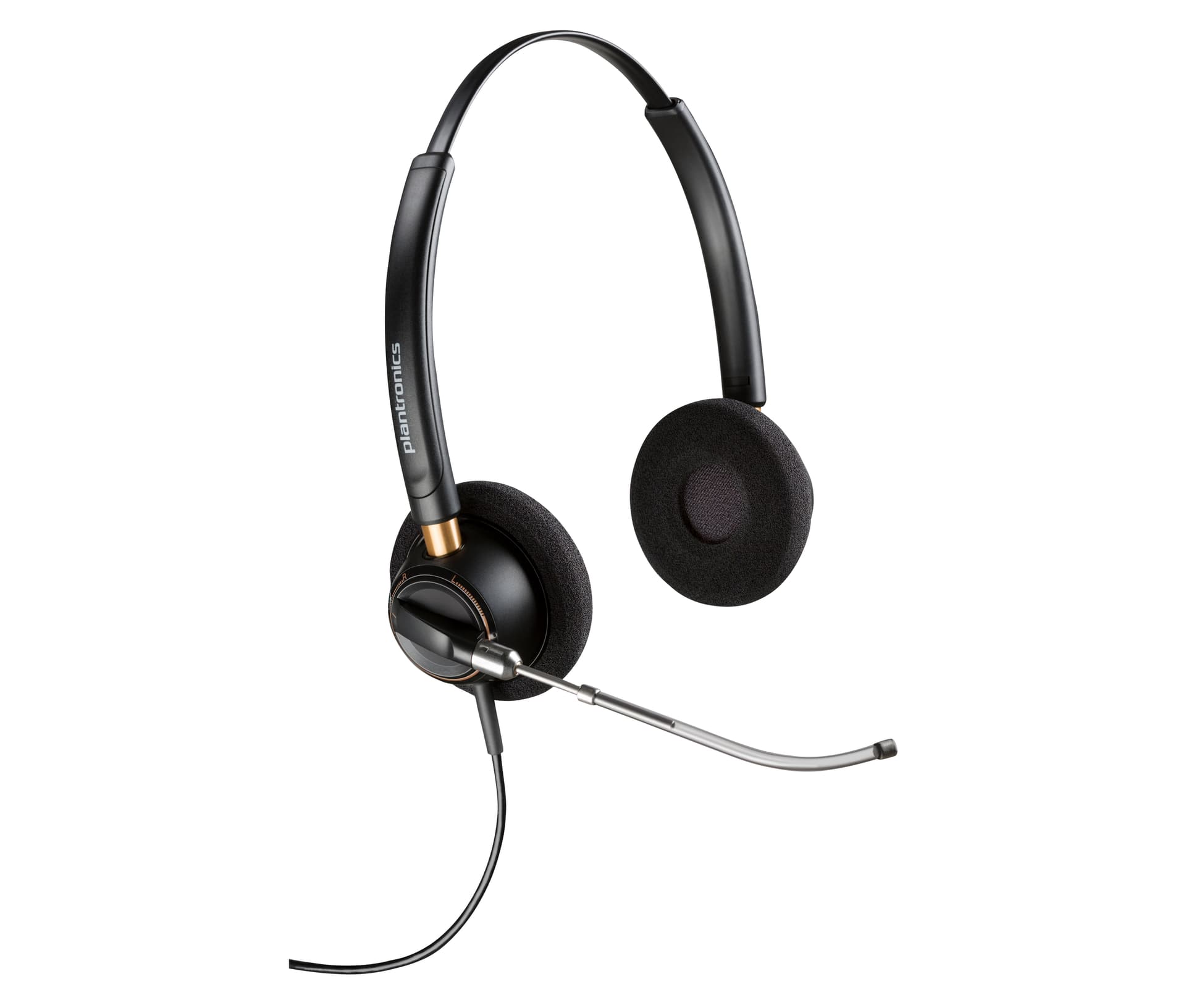 Poly EncorePro 520V - EncorePro 500 series - auscultadores - no ouvido - com cabo - macaco de 3,5 mm - preto - Certificado para Skype for Business, certificação UC - Replaces Poly SKU 89436-02