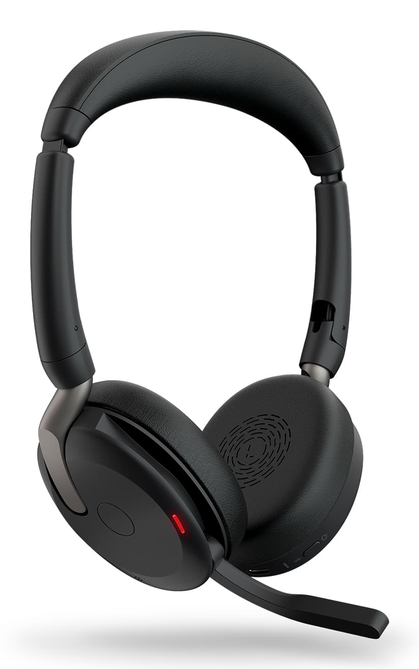 Jabra Evolve2 65 Flex UC Stereo - Auscultadores - no ouvido - bluetooth - sem fios - cancelamento de ruído activo - USB-C - preto - Otimizado pata UC