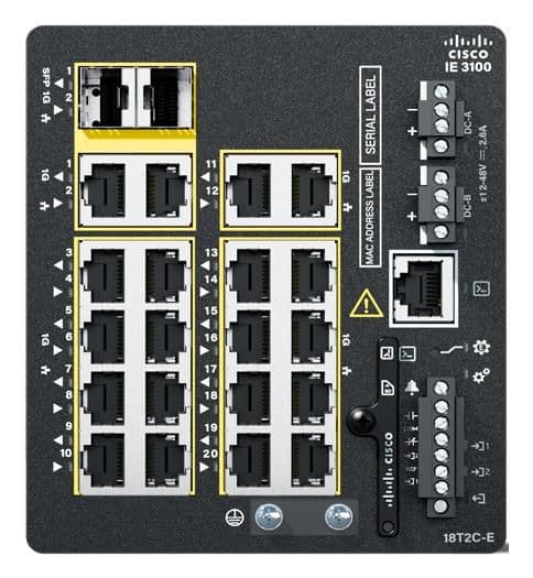 Cisco Catalyst IE3100 Rugged Series - Network Essentials - interruptor - Administrado - 18 x 10/100/1000 + 2 x Gigabit combinado - montável em trilho DIN