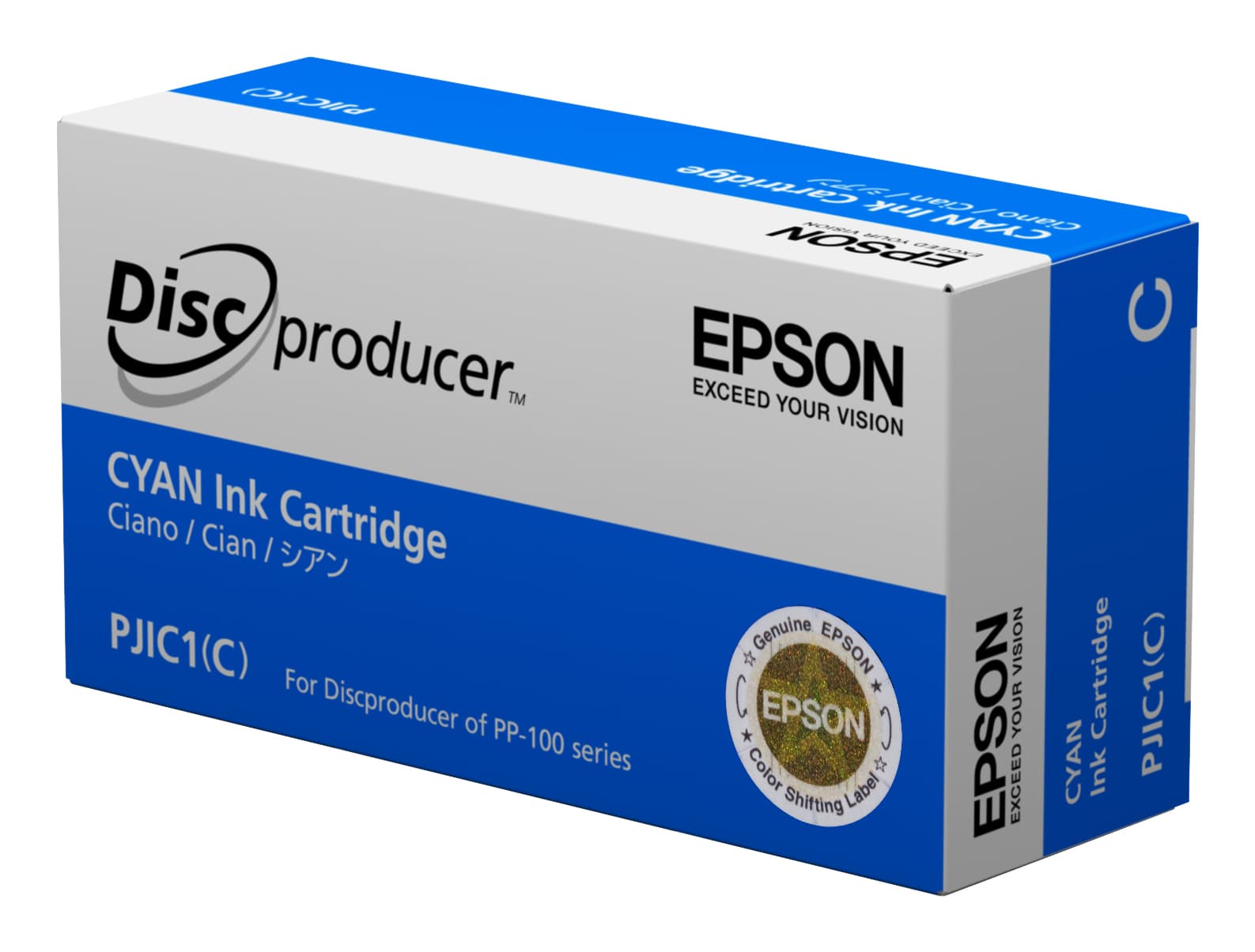 Epson Discproducer PJIC7(C) - Azul cyan - original - tinteiro - para Discproducer PP-100, PP-100AP, PP-100II, PP-100IIBD, PP-100III, PP-100N, PP-100NII