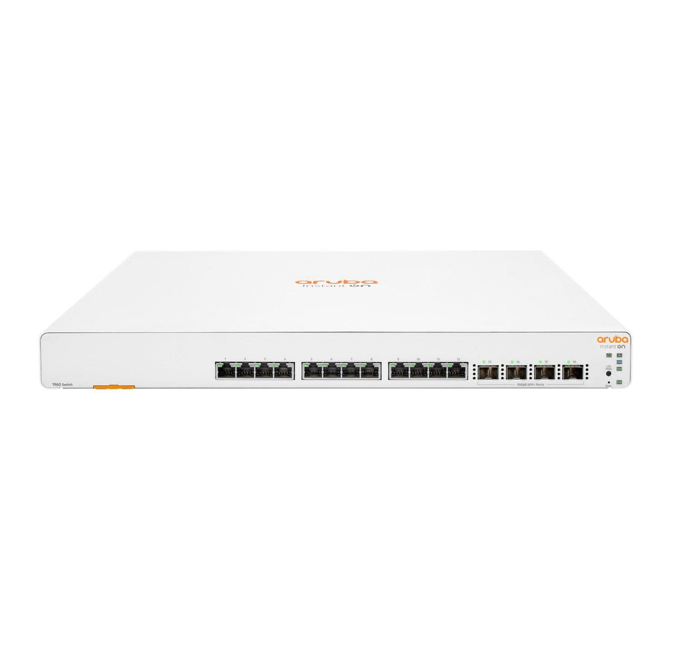 HPE Networking Instant On 1960 12XGT 4SFP+ Switch - Interruptor - L2+ - inteligente - 12 x 100/1000/10000 + 4 x 10 Gigabit SFP+ - montável em trilho - BTO