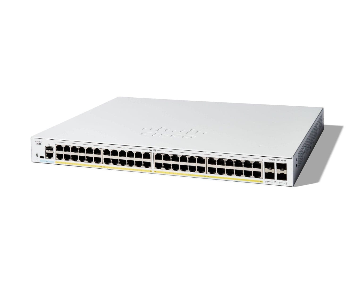 Cisco Catalyst 1300-48P-4G - Interruptor - L3 - Administrado - 48 x 10/100/1000 (PoE+) + 4 x Gigabit SFP - montável em trilho - PoE+ (375 W)