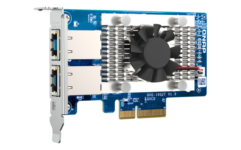 QNAP QXG-10G2T - Adaptador de rede - PCIe 3.0 x4 baixo perfil - 100M/1G/2.5G/5G/10 Gigabit Ethernet x 2 - para QNAP QGD-1600