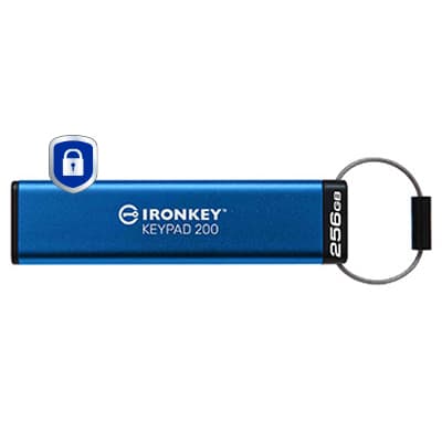 Kingston IronKey Keypad 200 - Drive flash USB - encriptado - FIPS 140-3 Level 3 - 256 GB - USB 3.2 Gen 1