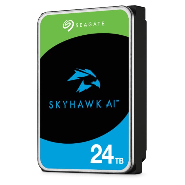 Seagate SkyHawk AI ST24000VE002 - Disco rígido - 24 TB - interna - 3.5" - SATA 6Gb/s - buffer: 512 MB - com 3 anos de Recuperação de dados Seagate Rescue