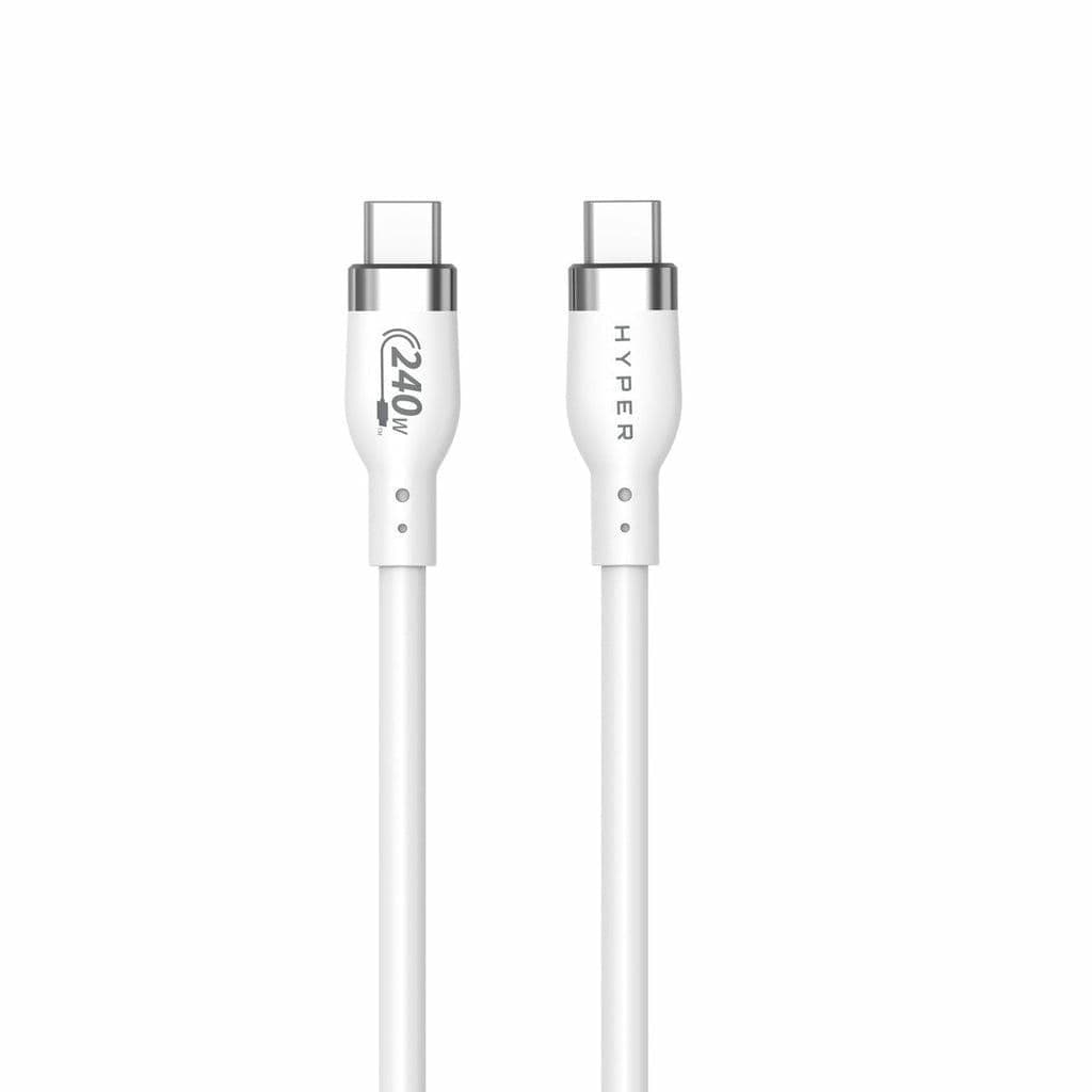 HyperJuice - Cabo USB - USB-C (M) para USB-C (M) - USB 2.0 - 2 m - gama de potência alargada (EPR), Fornecimento de energia USB (240W) - branco