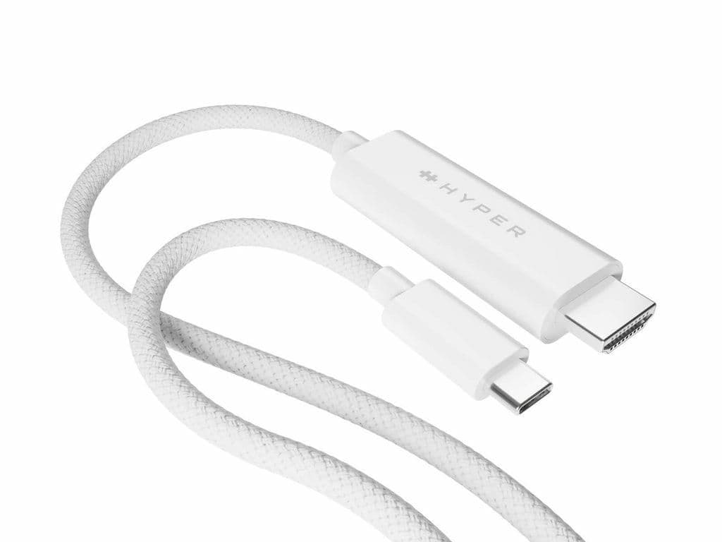 HyperDrive - Cabo adaptador - USB-C macho para HDMI macho - 2.5 m - branco - suporte 4K60Hz, Suporte do modo DP Alt