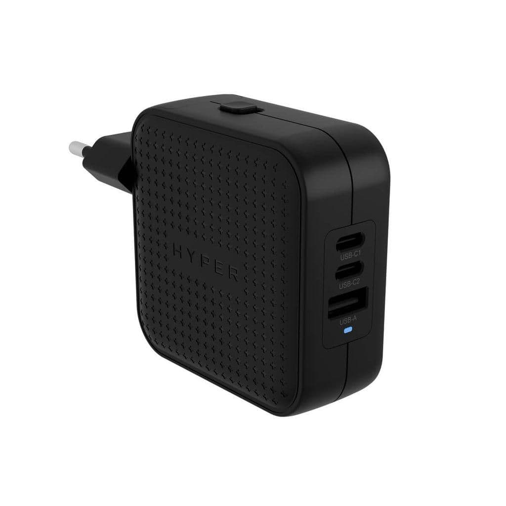 Targus HyperJuice - Adaptador de alimentação - GaN - 70 watt - QC 3.0, Power Delivery 3.0 + PPS - 3 conectores de saída (USB, 2 x USB-C) - preto