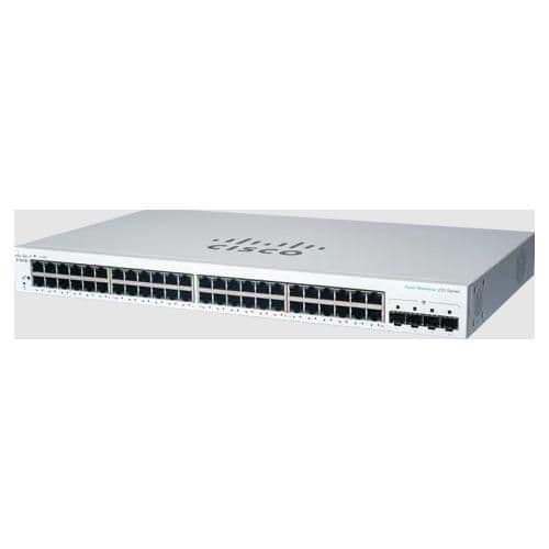 Cisco Business 220 Series CBS220-48T-4G - Interruptor - inteligente - 48 x 10/100/1000 + 4 x Gigabit SFP (ligação ascendente) - montável em trilho - remanufacturado