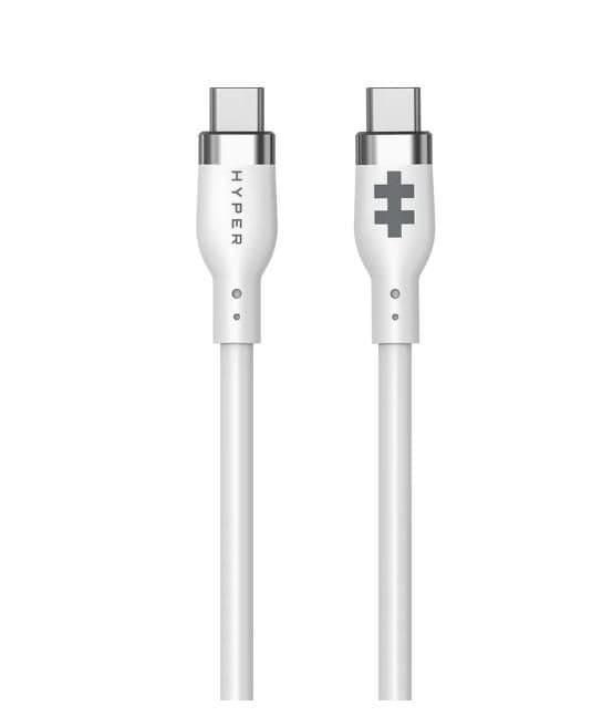 HyperJuice - Cabo USB - USB-C (M) para USB-C (M) - USB 2.0 - 1.5 m - USB Power Delivery (60W), gama de potência alargada (EPR) - branco
