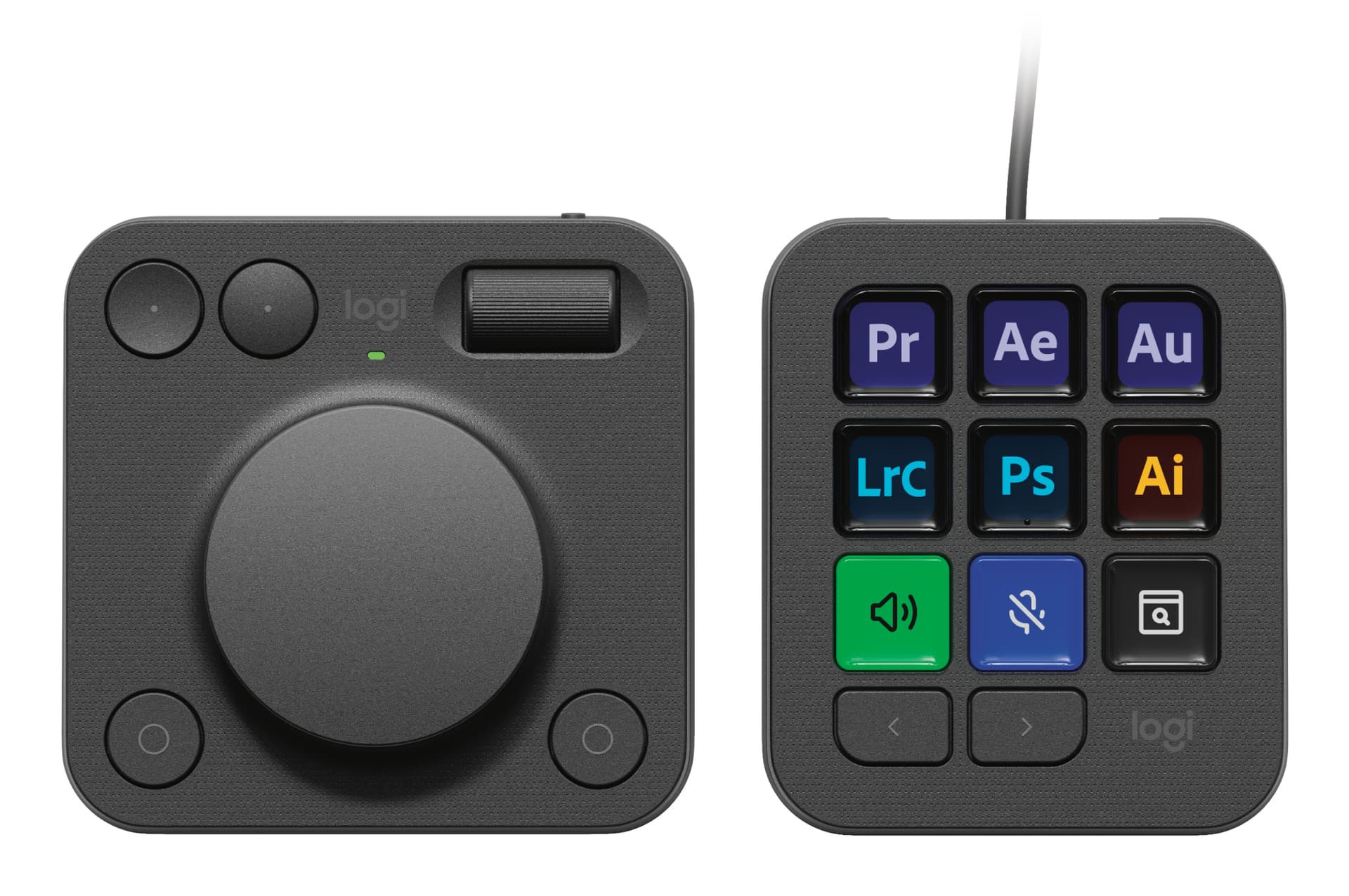Logitech Master Series MX Creative Console - Conjunto de teclado e discador - luz traseira - USB-C - grafite