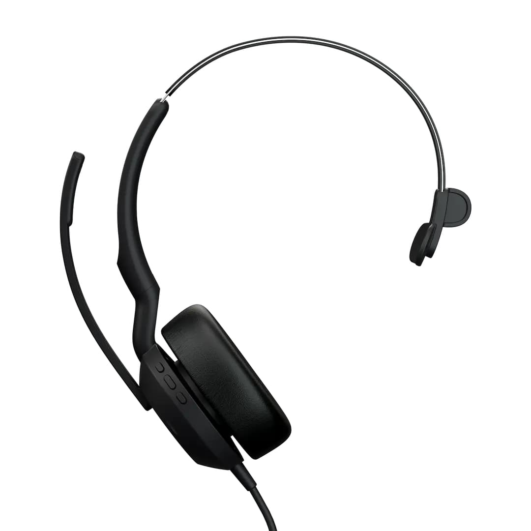Jabra Evolve2 50 MS Mono - Auscultadores - no ouvido - com cabo - cancelamento de ruído activo - USB-C, USB-A - Certificado para Microsoft Teams
