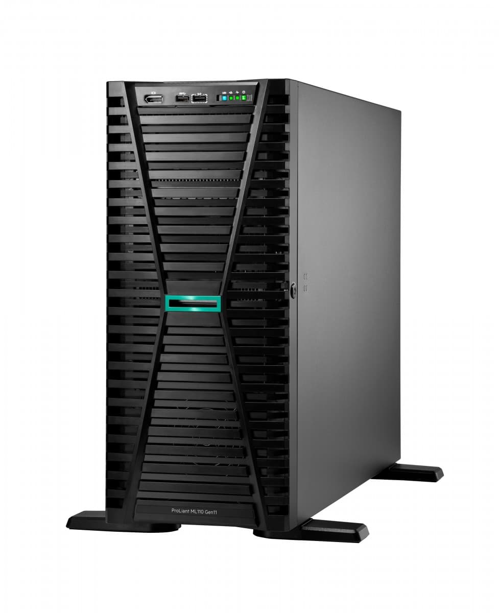 HPE ProLiant ML110 Gen11 - Servidor - torre 4.5U - 1 via - 1 x Xeon Bronze 3508U / até 2.2 GHz - RAM 32 GB - SATA/NVMe - hot-swap (permuta) 2.5" compartimento(s) - SSD 2 x 480 GB - Gigabit Ethernet - monitor: nenhum