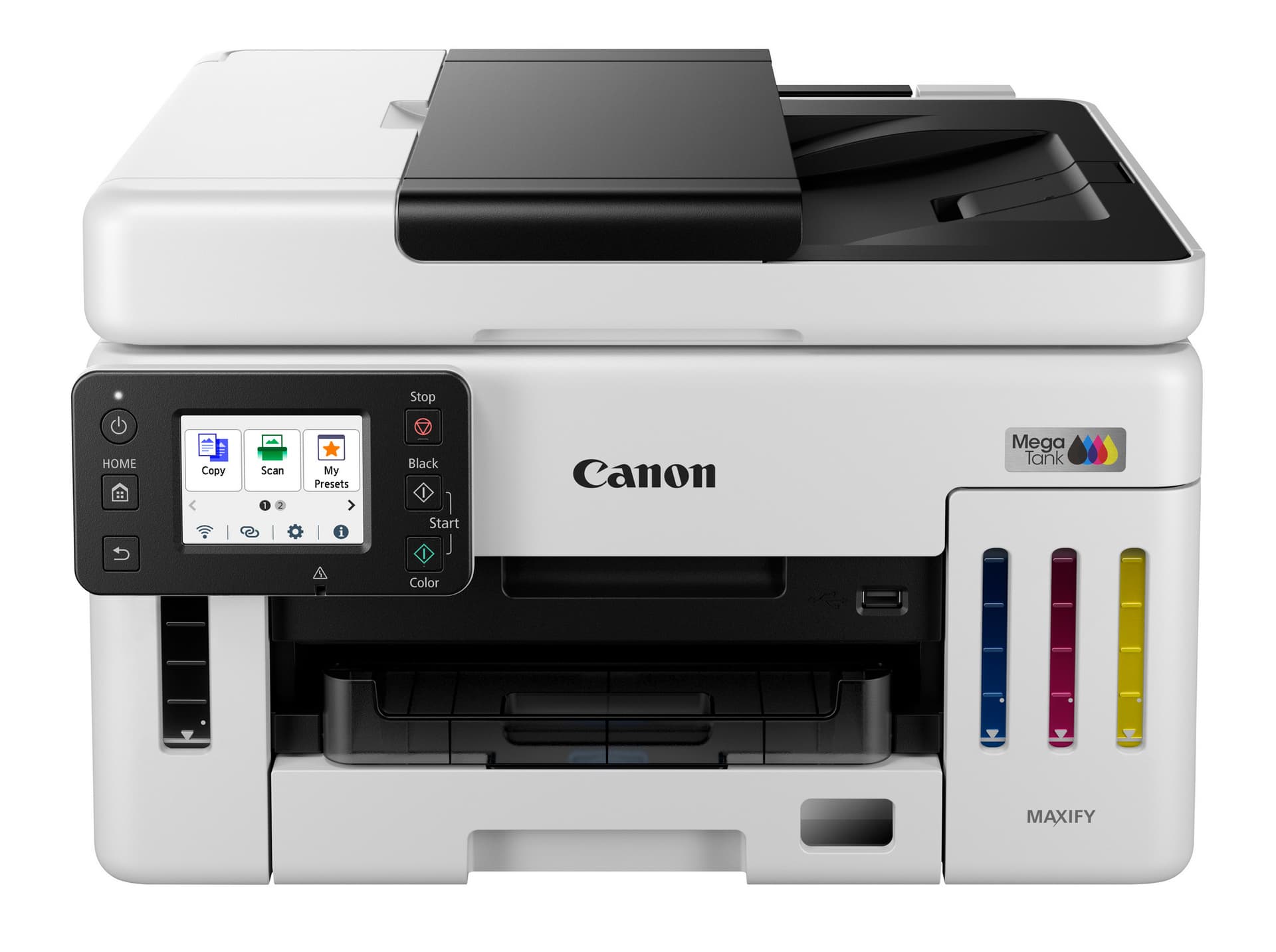 Canon MAXIFY GX6150 MegaTank - Impressora multi-funções - a cores - jacto de tinta - CISS - Legal (216 x 356 mm), A4 (210 x 297 mm) (original) - A4/Legal (media) - até 24 ipm (impressão) - 350 folhas - USB 2.0, Wi-Fi(n), LAN