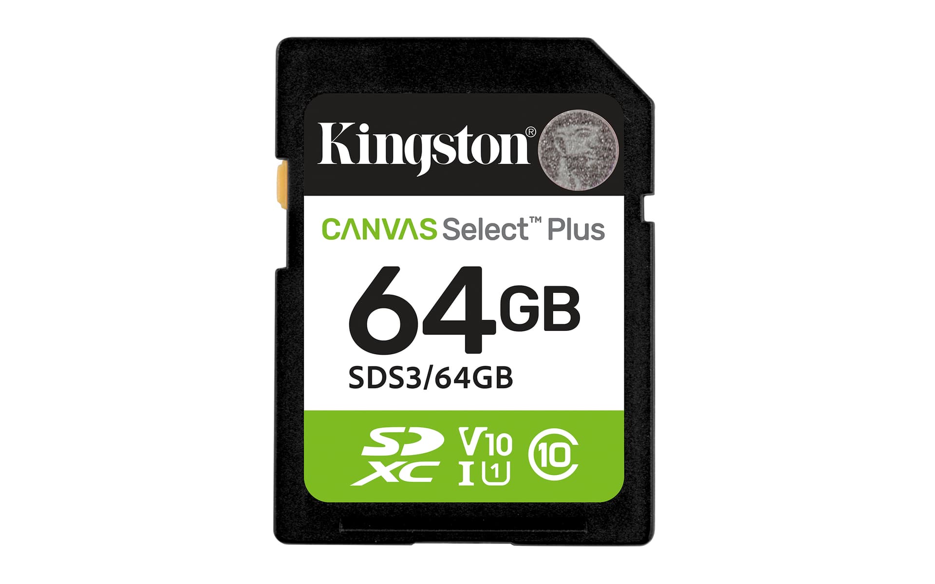 Kingston Canvas Select Plus - Cartão de memória flash - 64 GB - Video Class V10 / UHS-I U1 / Class10 - SDXC UHS-I
