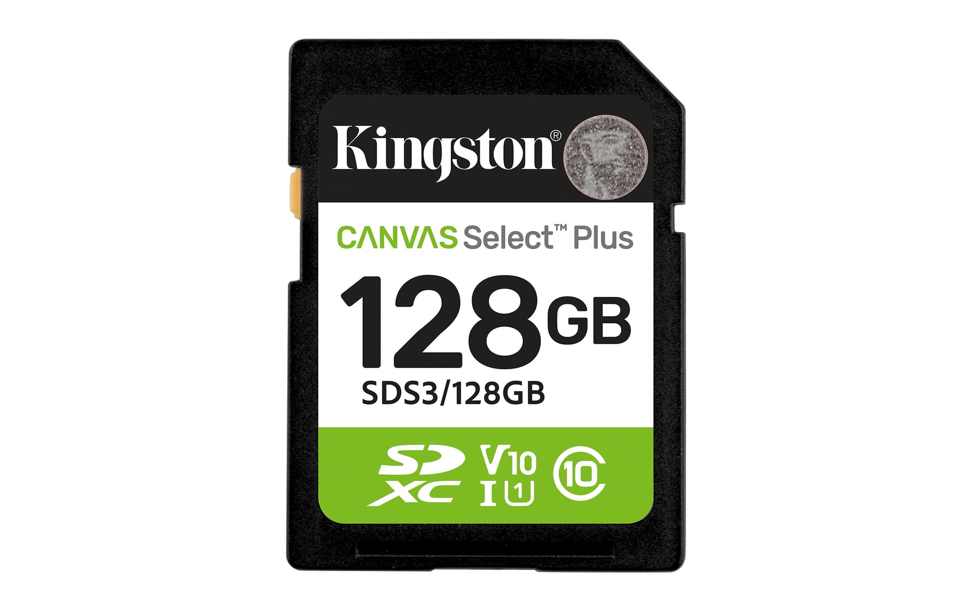 Kingston Canvas Select Plus - Cartão de memória flash - 128 GB - Video Class V10 / UHS-I U1 / Class10 - SDXC UHS-I