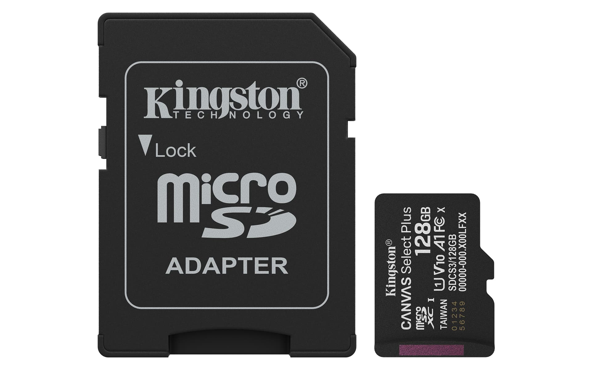 Kingston Canvas Select Plus - Cartão de memória flash (adaptador microSDXC para SD Incluído) - 128 GB - A1 / Video Class V10 / UHS-I U1 / Class10 - microSDXC UHS-I