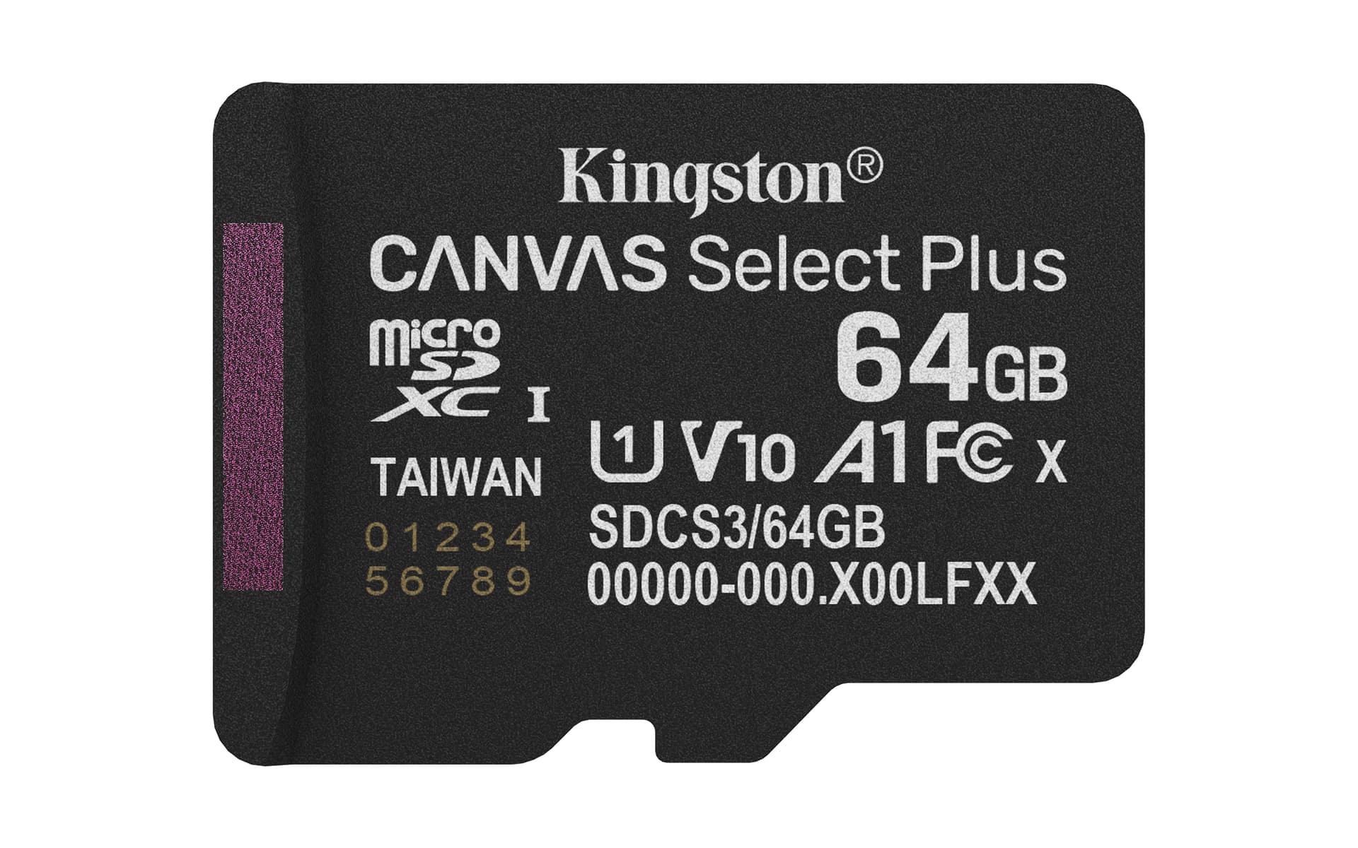 Kingston Canvas Select Plus - Cartão de memória flash - 64 GB - A1 / Video Class V10 / UHS-I U1 / Class10 - microSDXC UHS-I