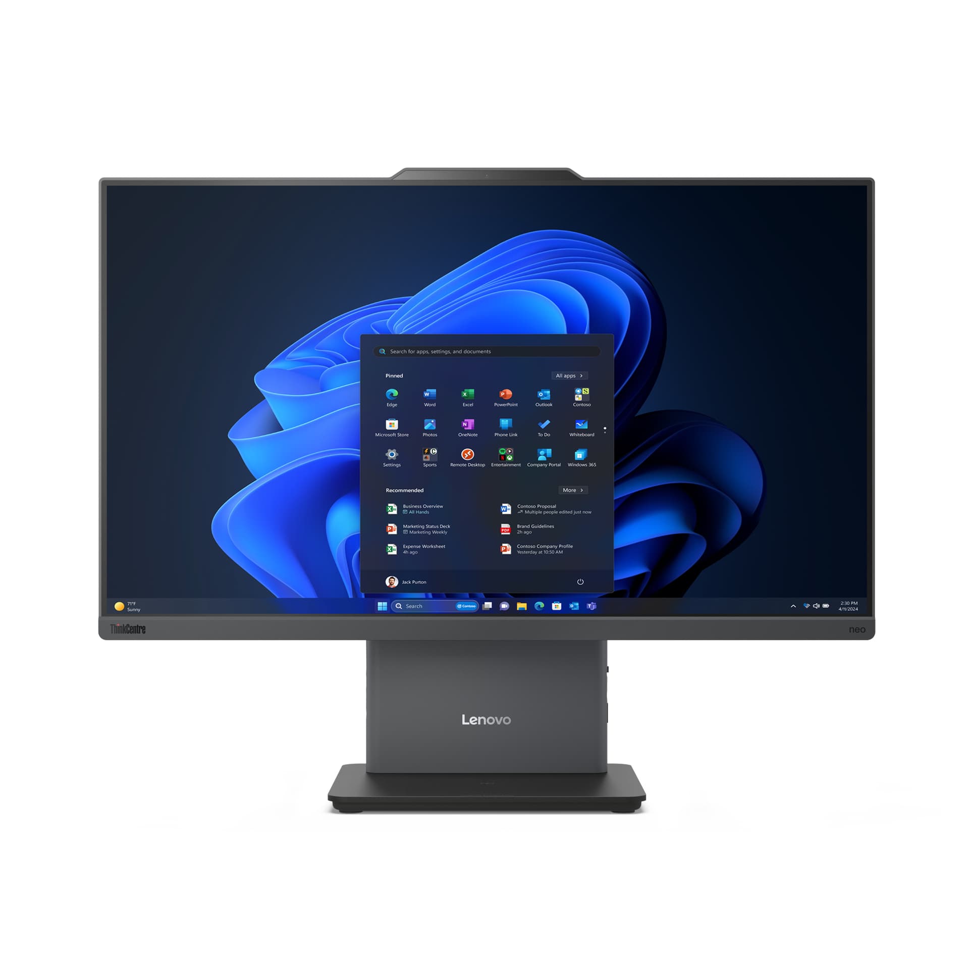 Lenovo ThinkCentre neo 50a 24 Gen 5, Intel Core 5, 60,5 cm (23.8"), 1920 x 1080 pixels, 16 GB, 512 GB, Windows 11 Pro