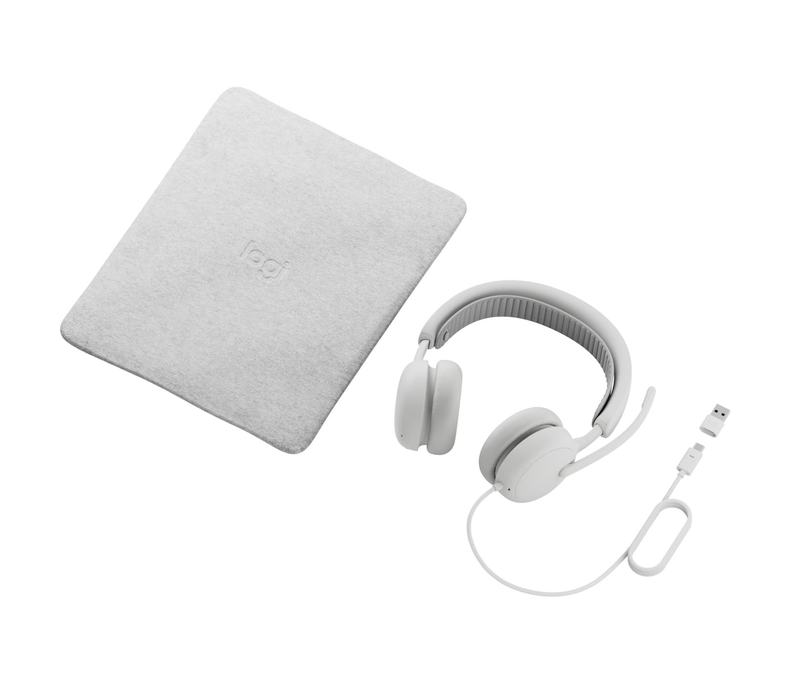 Logitech Zone Wired 2 for Business - Auscultadores - no ouvido - com cabo - cancelamento de ruído activo - branco sujo - Certificado para Microsoft Teams