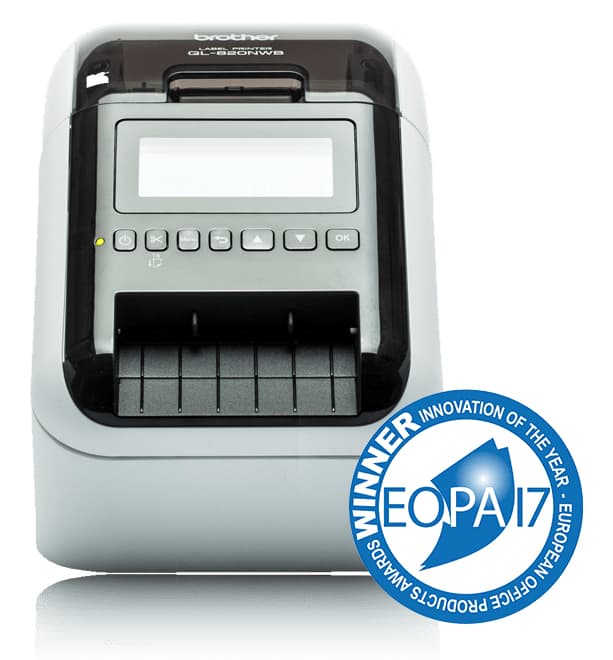 Brother QL-820NWBc - Impressora de etiquetas - duas cores (monocromático) - térmico direto - Rolo (6,2 cm) - 300 x 600 ppp - até 110 etiquetas/min - USB 2.0, Bluetooth 5.2, Wi-Fi(n), LAN - cortador - preto brilhante, branco