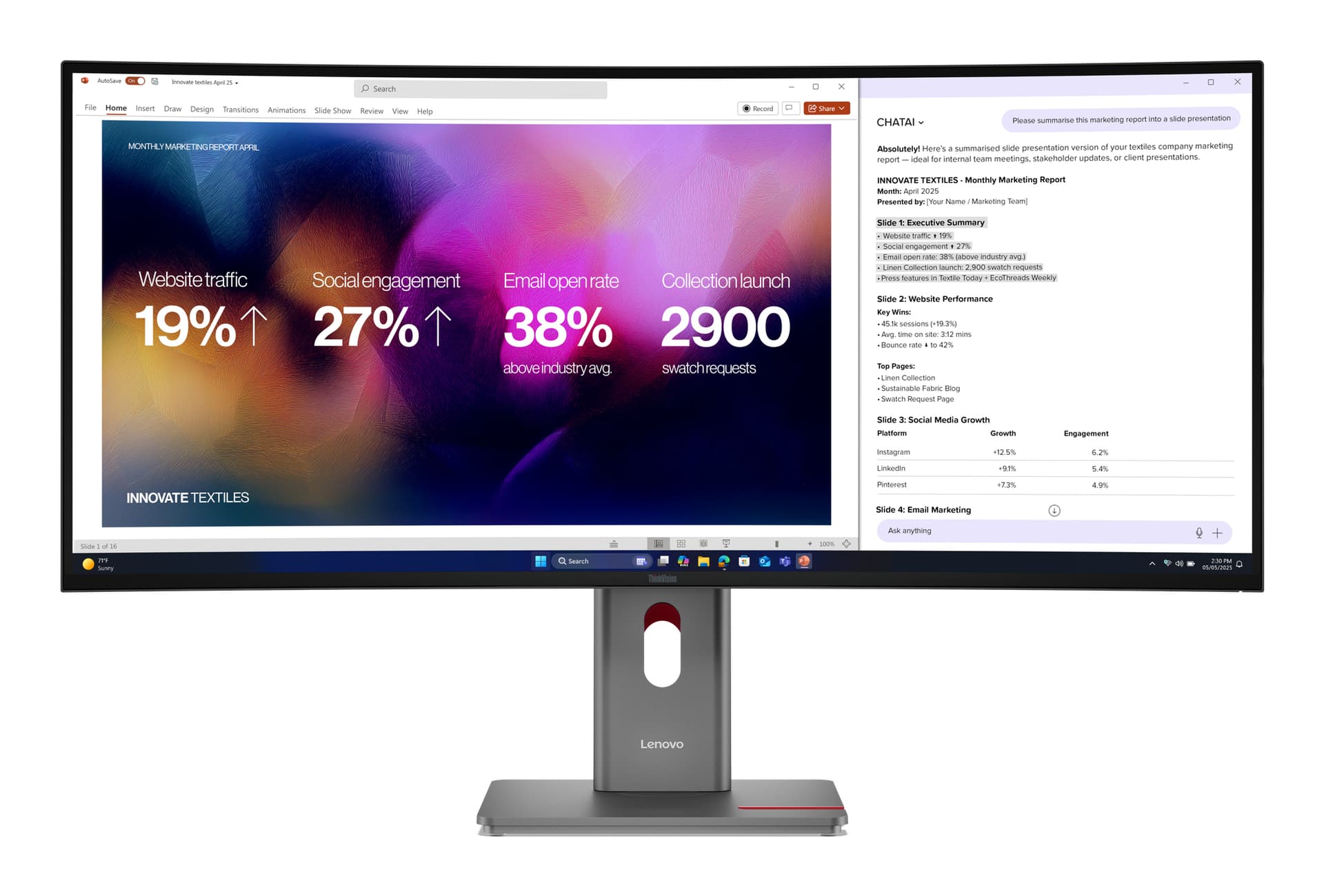 Lenovo ThinkVision P40WD-40 Monitor, 100,8 cm (39.7"), 5120 x 2160 pixels