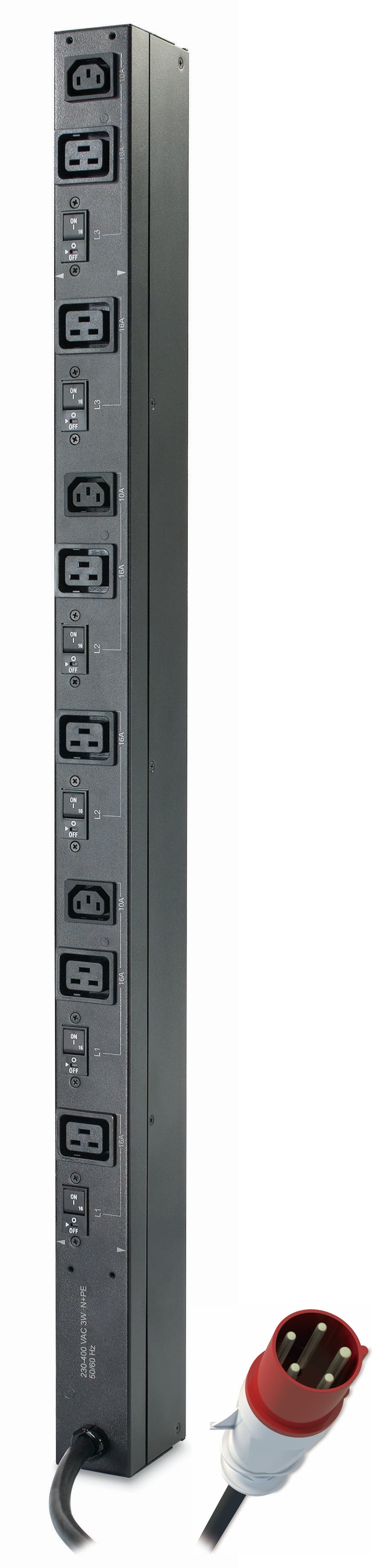 APC Basic Rack PDU Zero U - Unidade de distribuição de potência (montável em bastidor) - AC 400 V - 22 kW - conectores de saída: 9 (power IEC 60320 C13, IEC 60320 C19) - 0U - para P/N: SMX1500RM2UCNC, SMX2KR2UX145, SMX3KR2UNCX145, SMX750C, SMX750CNC