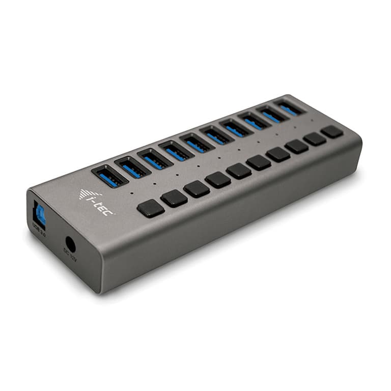Hub de carregamento i-tec USB 3.0 10 portas + Carregador de corrente 48 W
