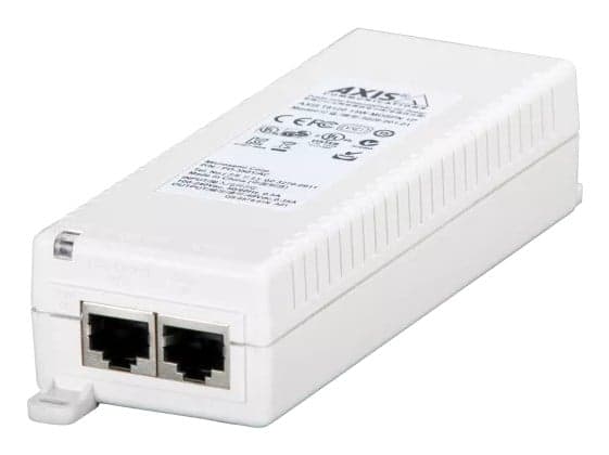 AXIS T8120 Midspan 15 W 1-port - Injector de energia - AC 100-240 V - 15 Watt - Europa - para AXIS C1410, D3110, M4215, M4328, P1385, P1455, Q1656, Q1951, W400, M42 Series, M55 Series