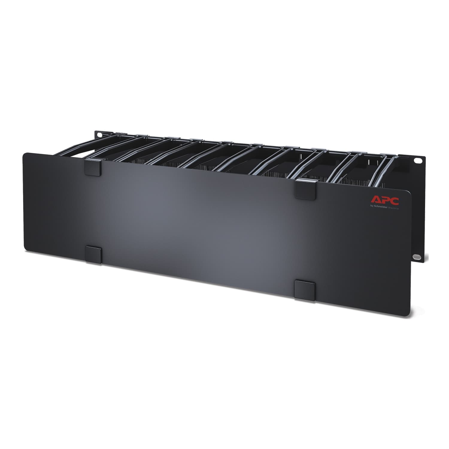 APC Cable Management - Painel de gestão de cabo de bastidor com cobertura - preto - 3U - Compatível com TAA - para P/N: SCL500RM1U, SMX1500RM2UCNCUS, SMX1500RM2UCUS, SMX2KR2UX145, SMX3KR2UNCX145, SMX750CUS