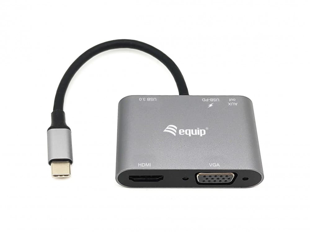 EQUIP LIFE DOCK USB-C 1xHDMI 4K 1xVGA 1xUSB3.0 PD 100W #PROMO#