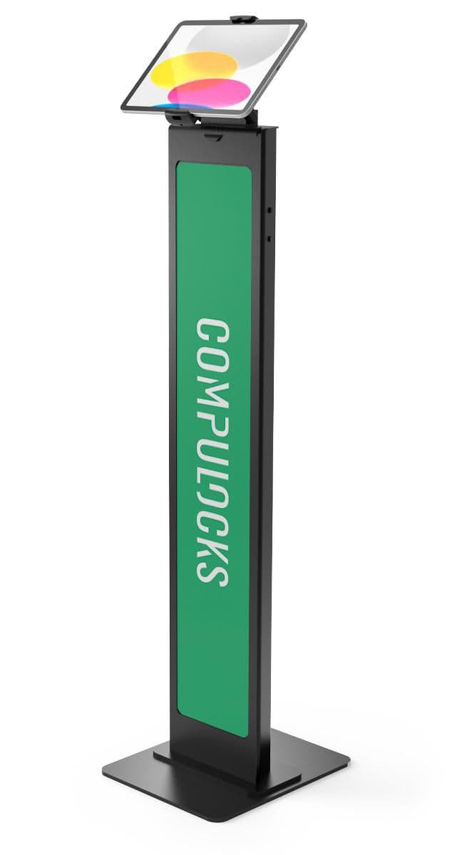 Compulocks Universal Tablet Cling Brandable Floor Stand - Plataforma - para tablet - bloqueável - aço - preto - tamanho de tela: até 13" - interface de montagem: 100 x 100 mm - suporte no chão