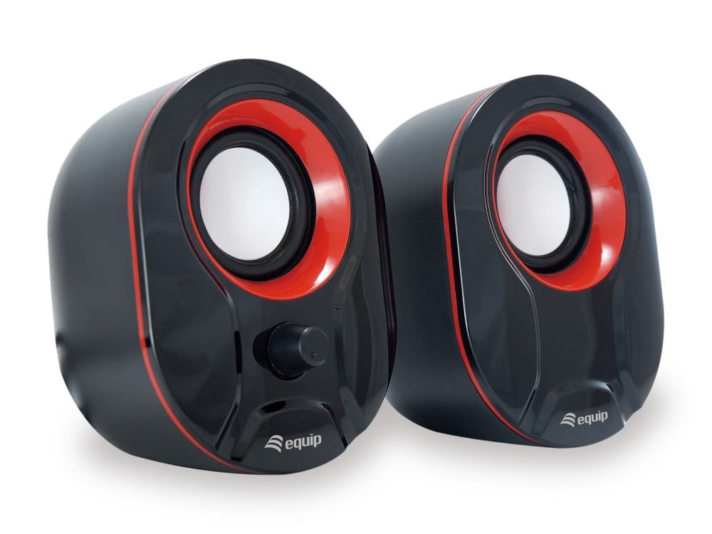 EQUIP LIFE MINI COLUNAS 6W USB CONTROLO SOM PRETO/VERMELHO