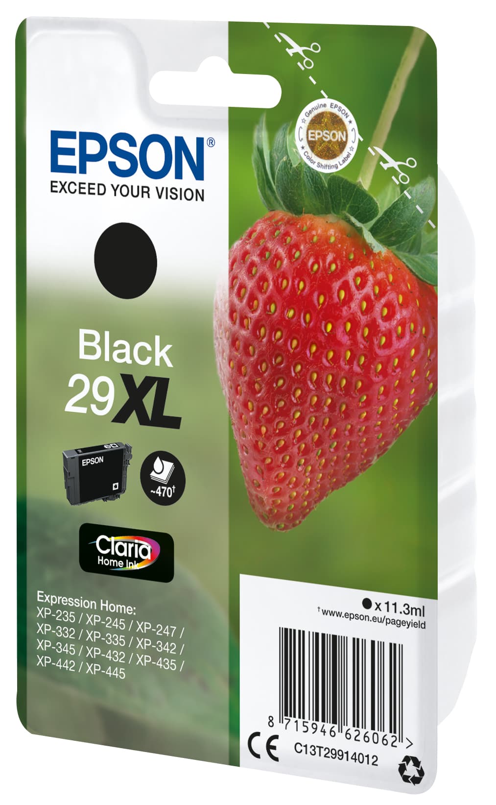 Epson 29XL - 11.3 ml - XL - preto - original - blister com RF/alarme acústico - tinteiro - para Expression Home XP-235, 245, 247, 255, 332, 335, 342, 345, 432, 435, 442, 445, 455
