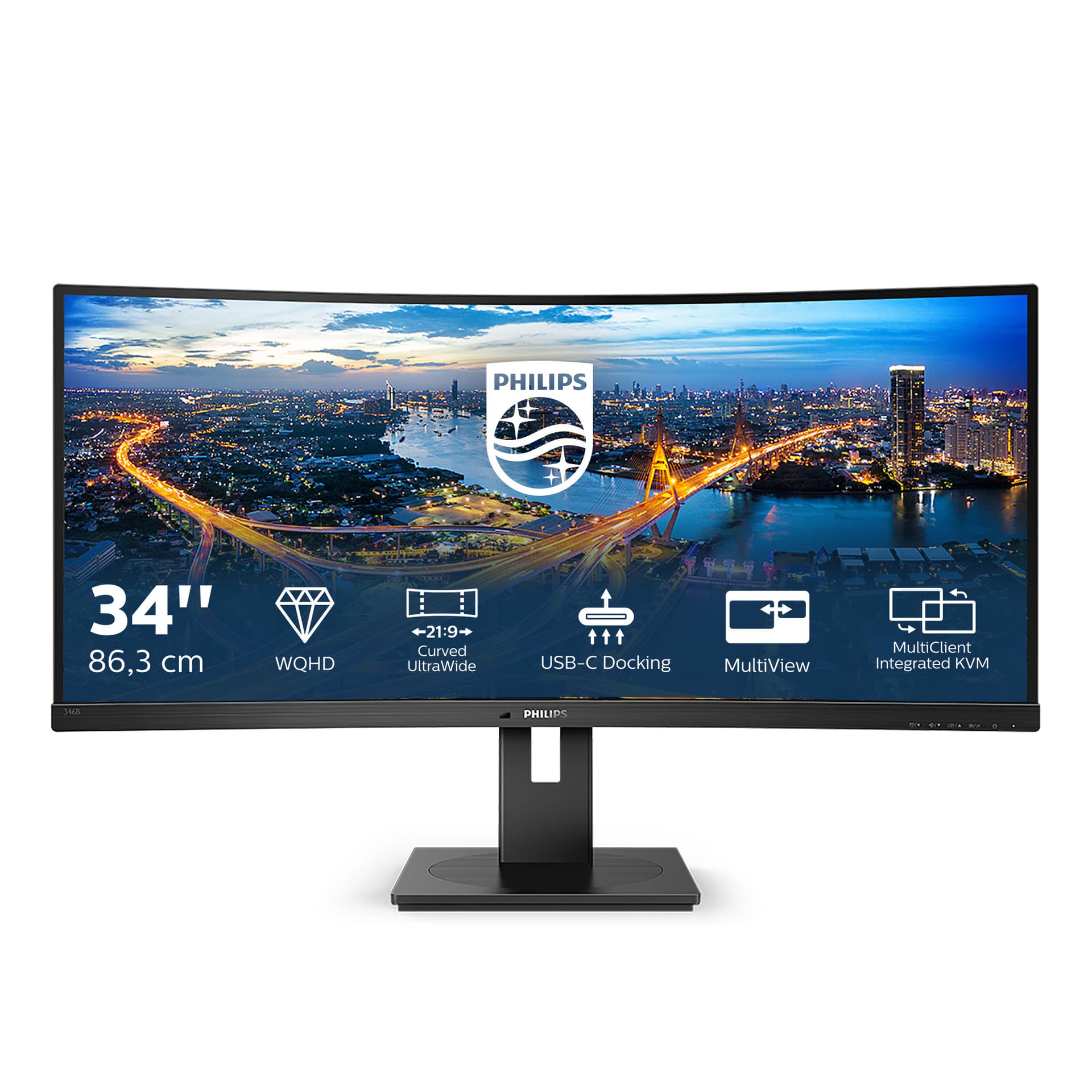 Philips B Line 346B1C/00, 86,4 cm (34"), 3440 x 1440 pixels