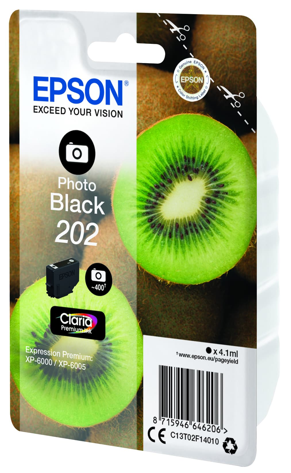 Epson 202 - 4.1 ml - preto foto - original - blister - tinteiro - para Expression Premium XP-6000, XP-6005, XP-6100, XP-6105