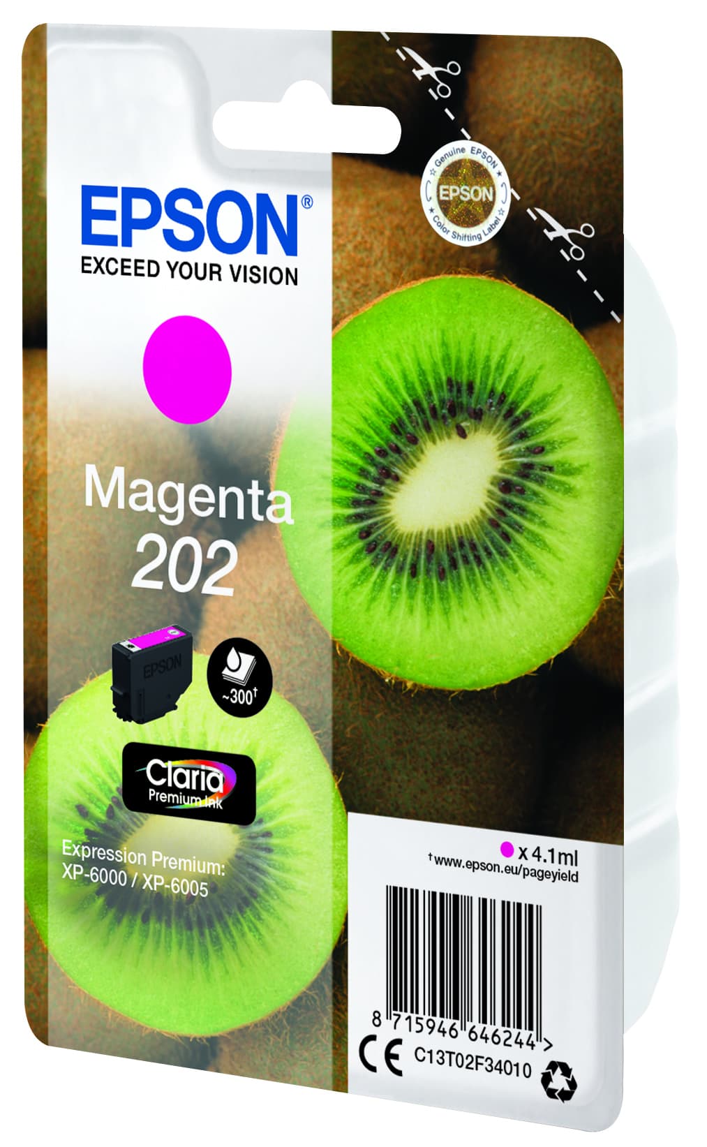 Epson 202 - 4.1 ml - magenta - original - blister - tinteiro - para Expression Premium XP-6000, XP-6005, XP-6100, XP-6105
