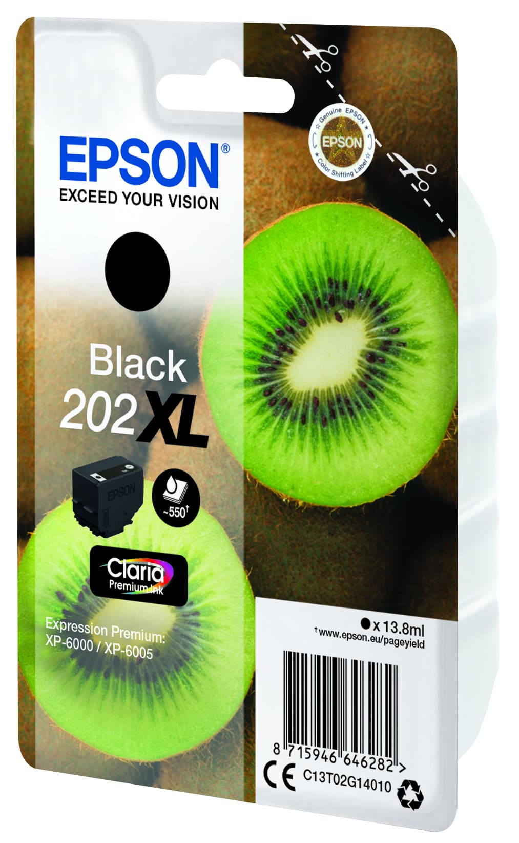 Epson 202XL - 13.8 ml - preto - original - blister - tinteiro - para Expression Premium XP-6000, XP-6005, XP-6100, XP-6105