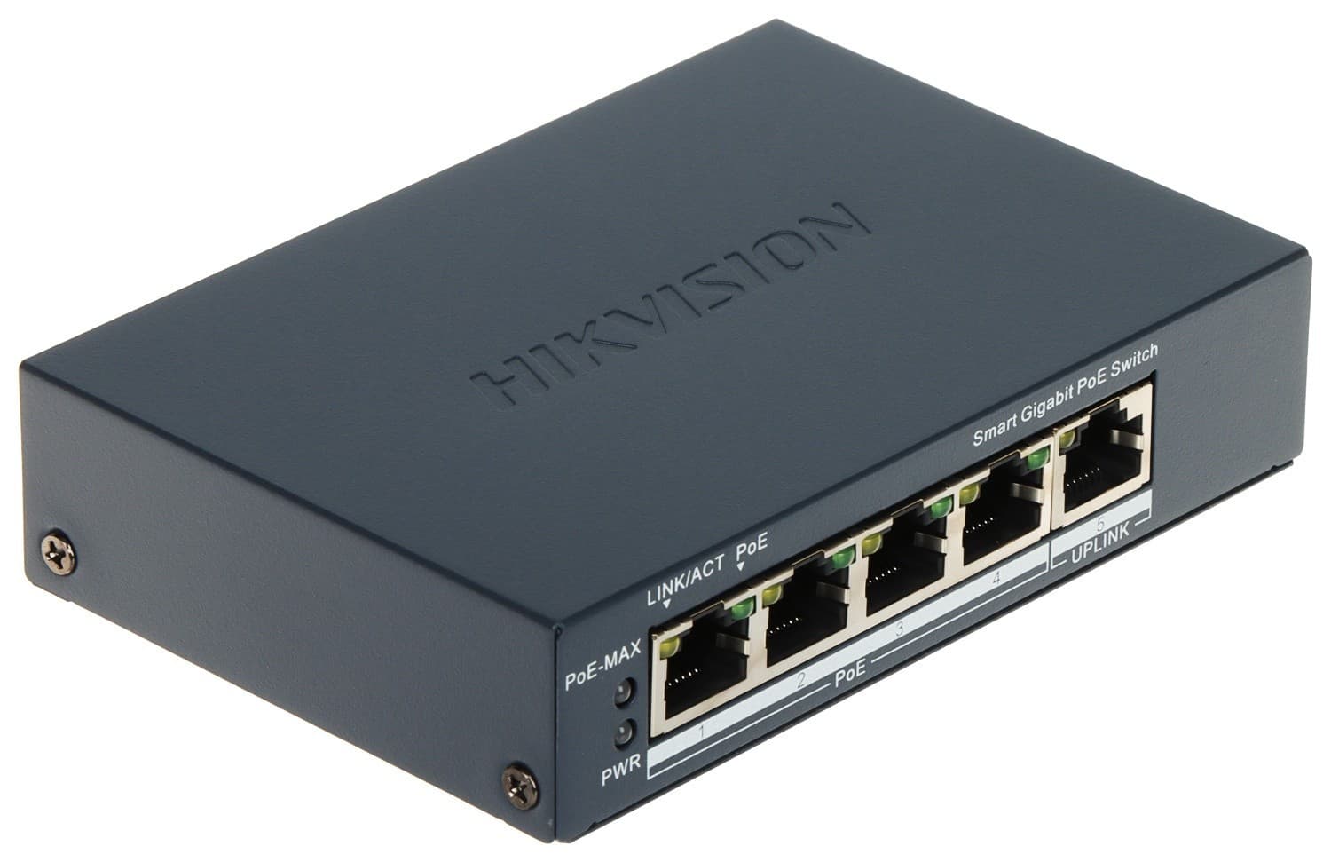Hikvision DS-3E1505P-EI(O-STD) Switch POE inteligente Gigabit de 4 portas
