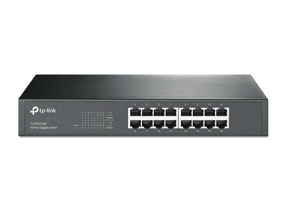 TP-LINK TL-SG1016D 16-port Gigabit Desktop/Rackmount Switch 16 10/100/1000M RJ45 ports
