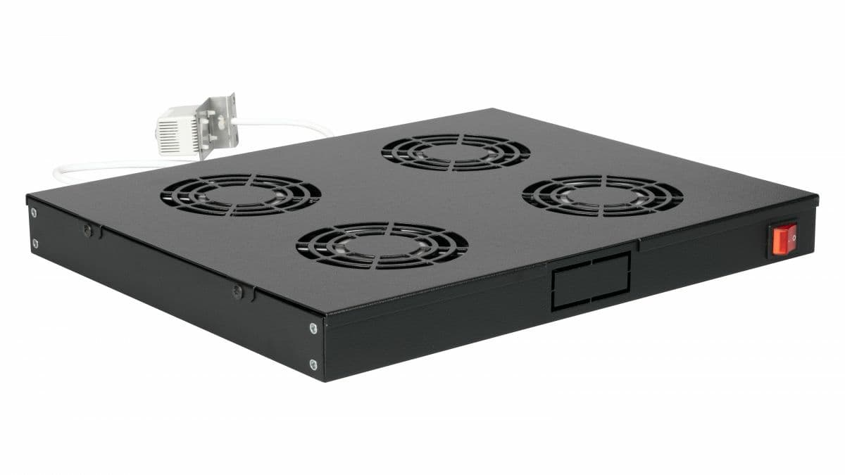 EQUIP VENTOINHA PARA BASTIDOR 19" 1U 4VENTOINHAS RAL9005 BLACK