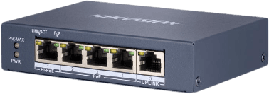 Hikvision DS-3E0505HP-E Switch POE Gigabit não gerenciado de 4 portas