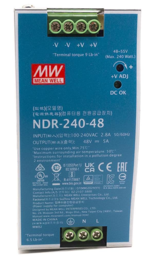 Hikvision Industrial PSU 48V 240watts DIN rail -20~70°C