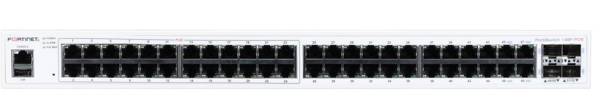Fortinet FS-148F-POE switch de rede L2 Gigabit Ethernet (10/100/1000) Power over Ethernet (PoE) 1U Branco
